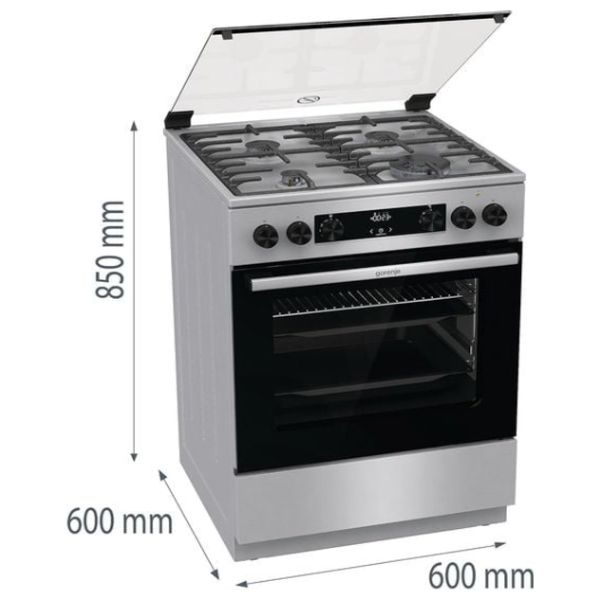  Gorenje GK6C62XA - 4 Burners - Gas Cooker - Stainless Steel 