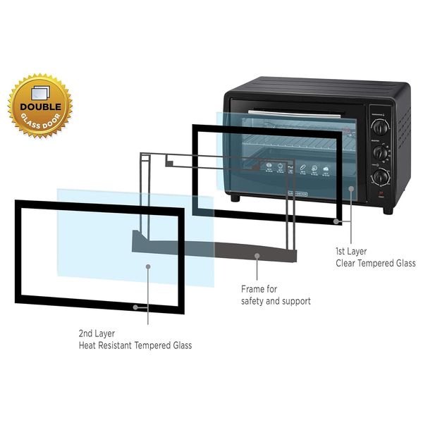  فرن توستر متعدد الوظائف مع مشواة دوارة بلاك اند ديكر- 45 لتر- TRO45RDG-B5 - أسود 