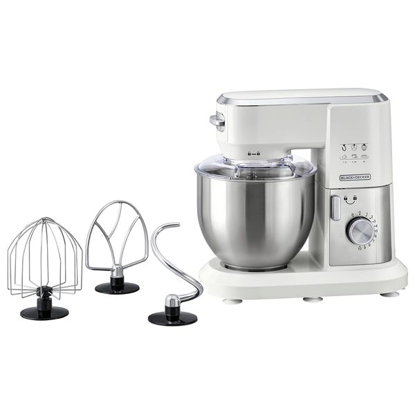 Black & Decker MKM100-B5 - Bowl Mixer - 6 L - 1000 W - White