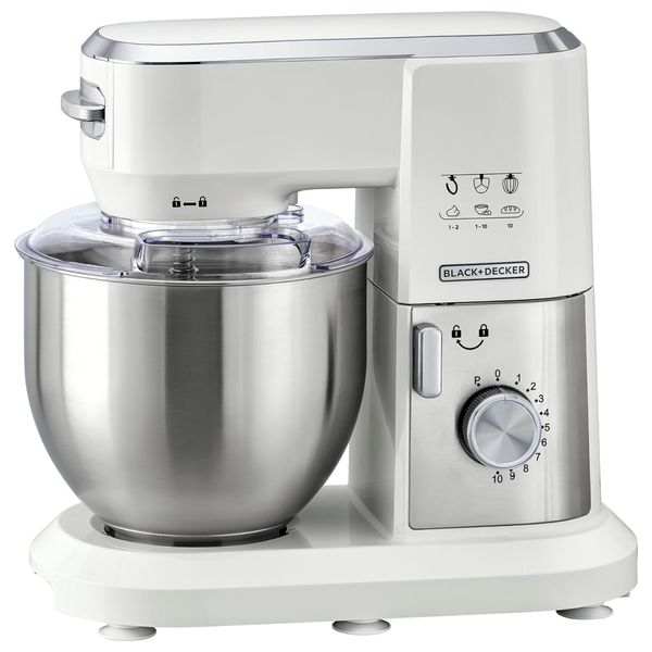 Black & Decker MKM100-B5 - Bowl Mixer - 6 L - 1000 W - White