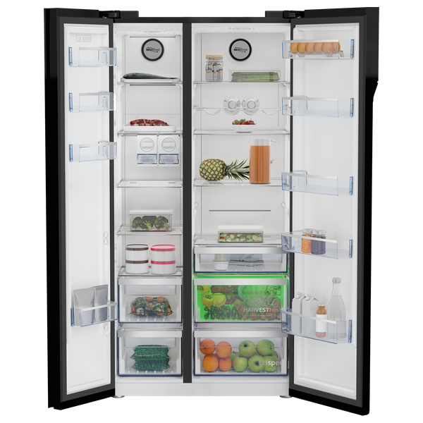  Beko GN164020GB - 20 ft - Side By Side Refrigerator - Black 