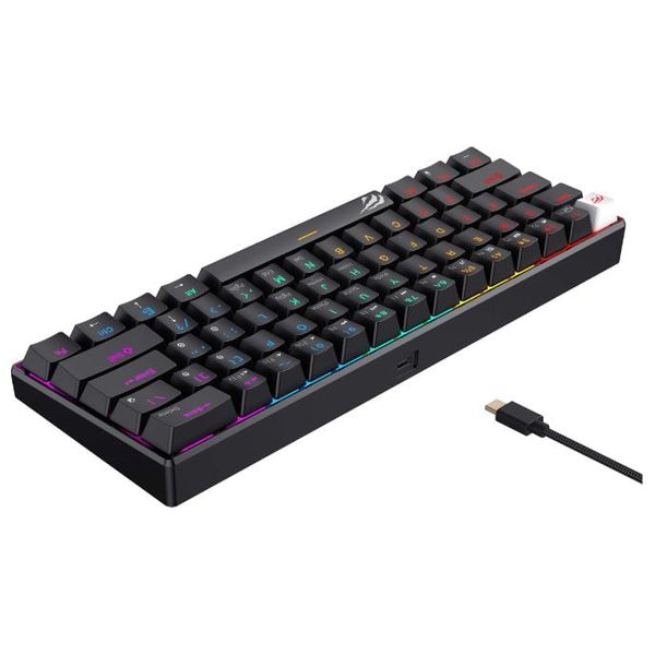  Havit KB903L Mechanical Gaming Keyboard - High-quality mechanical switches for precise and responsive keystrokes - Customizable RGB backlighting with multiple effects and colors - Black 