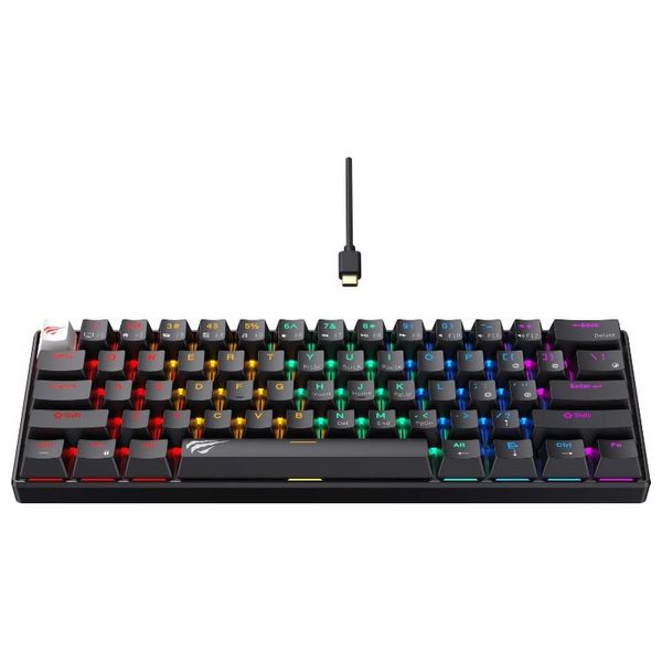  Havit KB903L Mechanical Gaming Keyboard - High-quality mechanical switches for precise and responsive keystrokes - Customizable RGB backlighting with multiple effects and colors - Black 