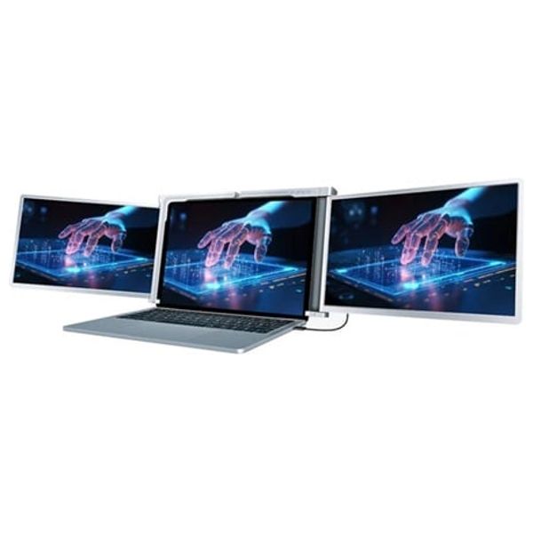  Powerology - Dual Screen Portable Monitor - 13.3-inch IPS display - 60Hz - Silver 