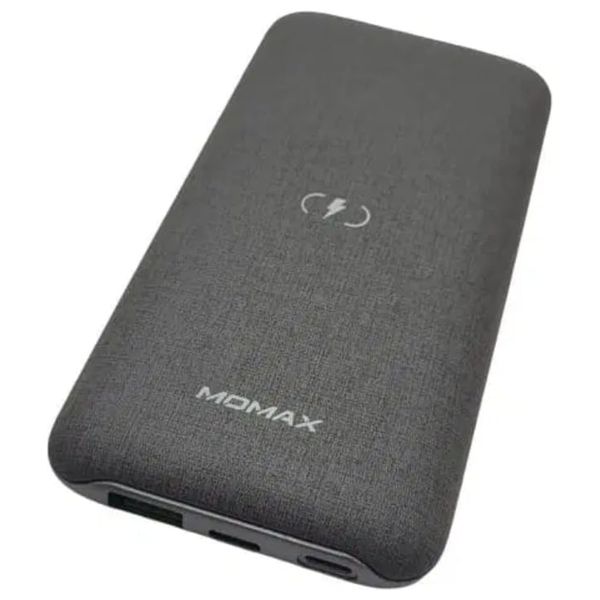  بطارية خارجية لاسلكية من موماكس باور تاتش - 10,000 مللي أمبير - 3 منافذ - أسود 