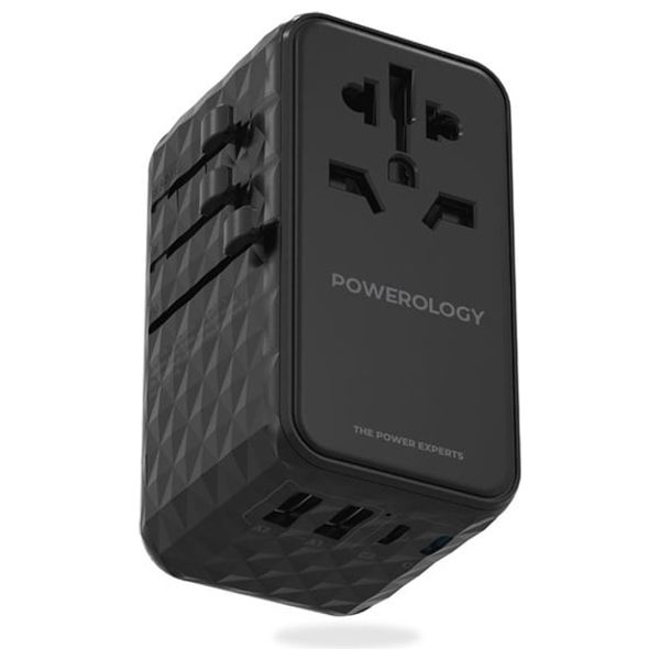  شاحن عالمي GaN  باورولوجي - 4 منافذ - 100 واط - أسود 