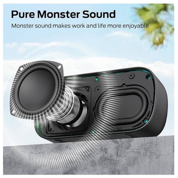 Monster S150 Portable Bluetooth Speaker - IPX7 Waterproof - Multiple connection modes - Black