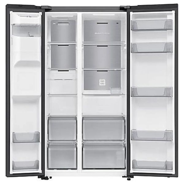  Samsung RS70F64K1FLV - Side-by-Side Refrigerator - 24 ft - AI Inverter Compressor - Black 