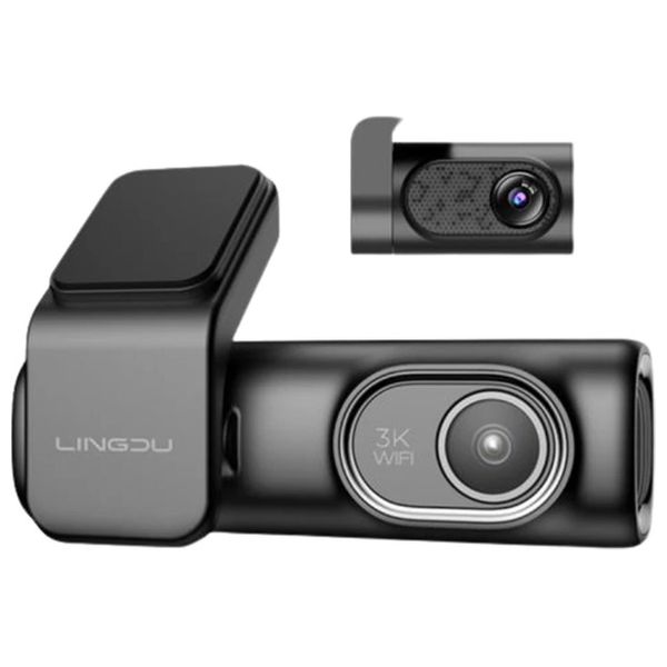 Lingdu D200-PRO - Dash Cam - 3K Resolution - built-in GPS & Wi-Fi - Black