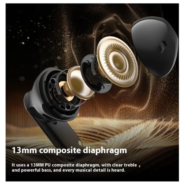 سماعات أذن لاسلكية مونستر إن-لايت 212 - عمر بطارية طويل للغاية يصل إلى 24 ساعة من التشغيل المتواصل - تقنية إلغاء الضوضاء بالذكاء الاصطناعي - اسود