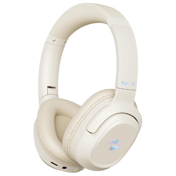 Havit H612BT - Bluetooth Headphone Over Ear - Up to 55 hours Battery Life - Built-in noise-canceling microphone - Beige