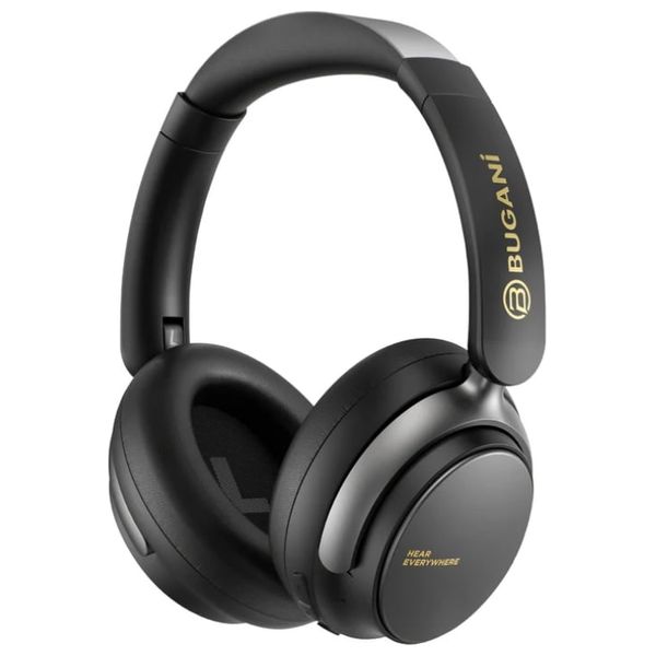 سماعات رأس  فوق الأذن بوجاني BH01 Space - تقنية إلغاء الضوضاء النشطة الهجينة - مدة تشغيل تصل إلى 120 ساعة عند مستوى صوت 50% مع إيقاف تشغيل تقنية إلغاء الضوضاء النشطة - أسود