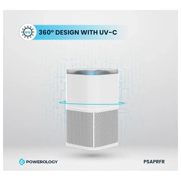  منقي هواء ذكي باورولوجي - يزيل الروائح والدخان - تنقية هواء فعالة - أبيض 