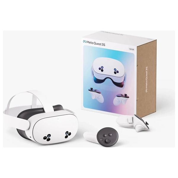  Meta Quest 3S Virtual Reality Headset - Powered by Qualcomm Snapdragon XR2 Gen 2 - 1832 × 1920 resolution per eye - 128GB internal storage for games, apps, and media - White 