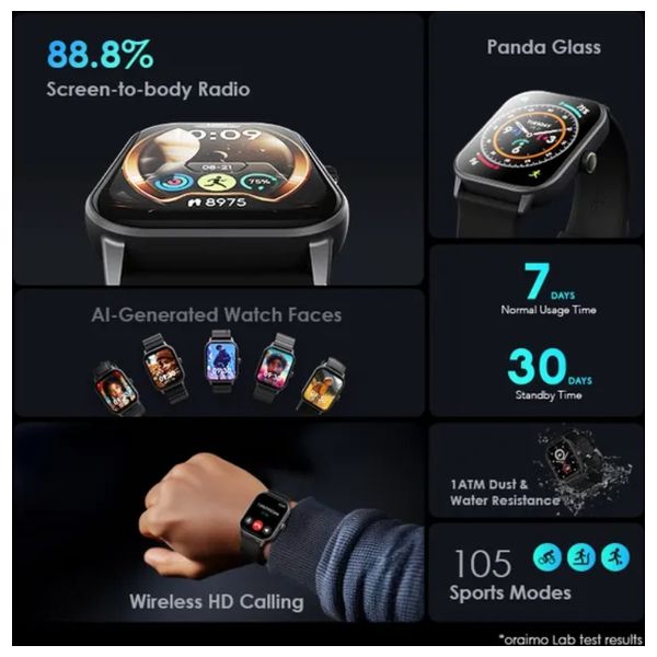 ساعة ذكية أورايمو OSW-805 - شاشة لمس كاملة 2.01-انج - أكثر من 105 نمط رياضي - وردي