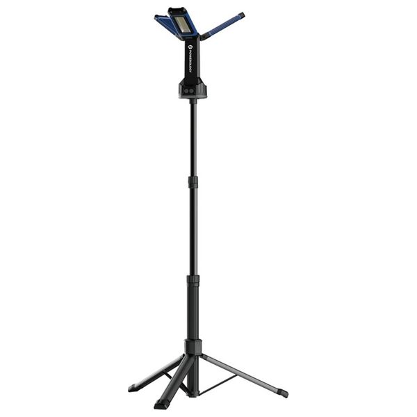Powerology - Camping Tripod Worklight - 4000LM USB-C Foldable - IPX4, 4000mAh - Black