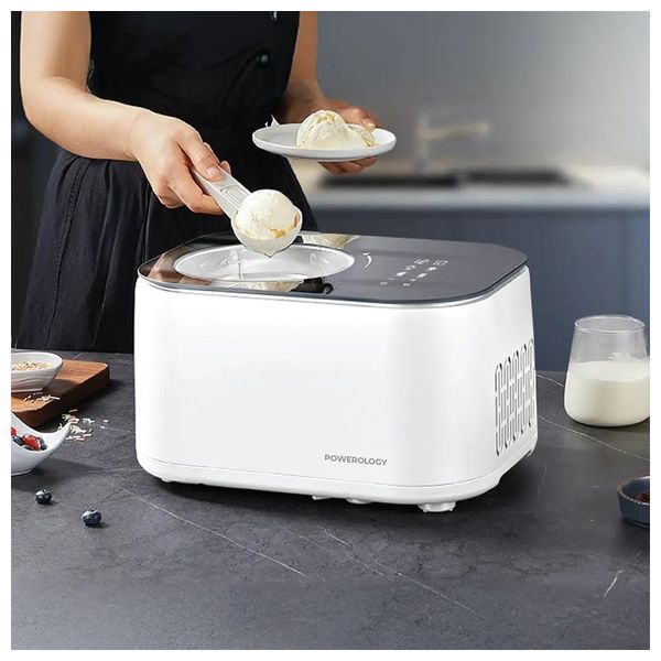  Powerology - Ice Cream Machine - 1L - with Touch Display - White 