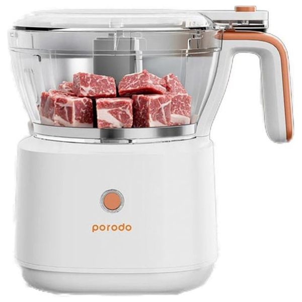  Porodo LifeStyle Portable Electric Meat Chopper - 25 Minutes Working Time - 1L Max Load Capacity - 88W - White 