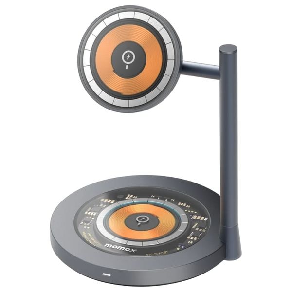  Momax Q.Mag Dual 2 Wireless Charging Stand - Magnetic - Dual Charging - Gray 