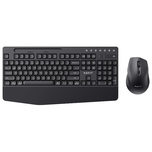 Havit KB251WB - Wireless Keyboard & Mouse -  DPI Range 800-1200-1600 - 111 Keyboard Key - Black