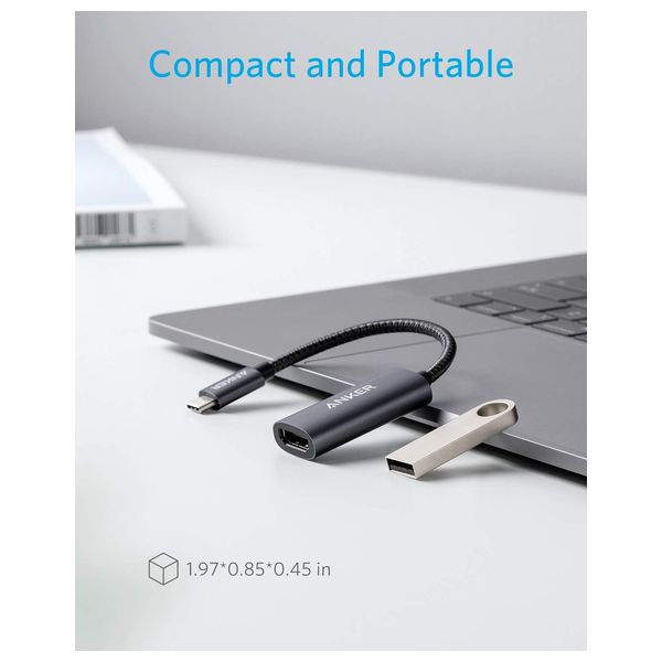  محول يو إس بي سي إلى إتش دي إم آي انكر - بدقة 4K - 60 هيرتز - رمادي 