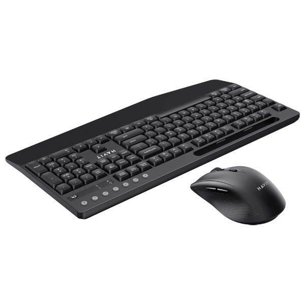 Havit KB251WB - Wireless Keyboard & Mouse -  DPI Range 800-1200-1600 - 111 Keyboard Key - Black