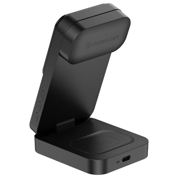  Havit W3107 Wireless Charger - 3 in 1 - with LED clock - Foldable design - Black 