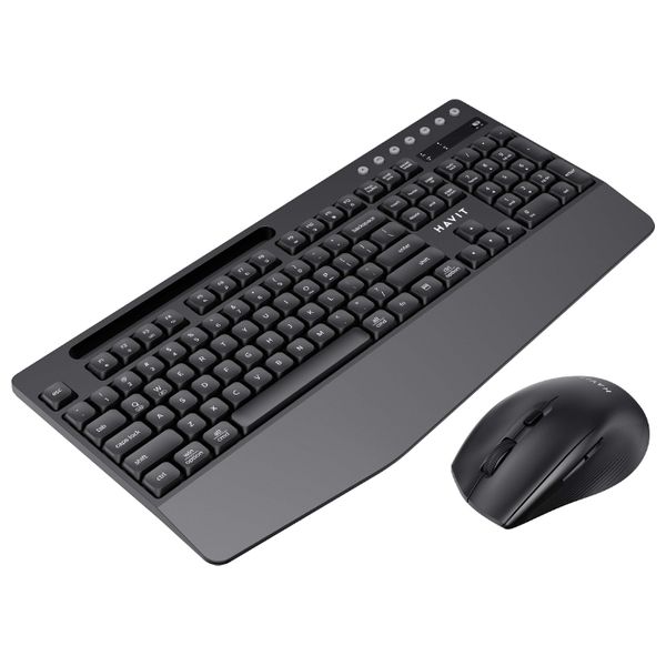 Havit KB251WB - Wireless Keyboard & Mouse -  DPI Range 800-1200-1600 - 111 Keyboard Key - Black