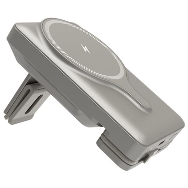 Powerology - Power Bank - 5000mAh - with Magnetic Wireless Car Charger - Titanium