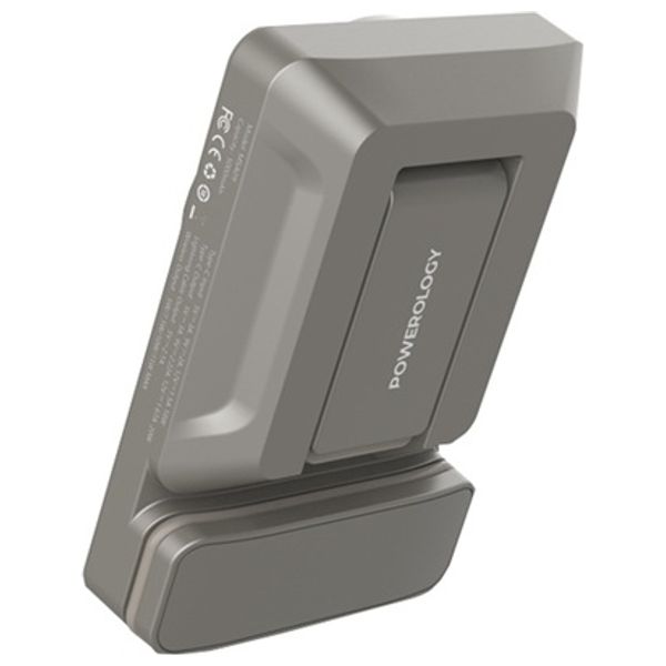 Powerology - Power Bank - 5000mAh - with Magnetic Wireless Car Charger - Titanium