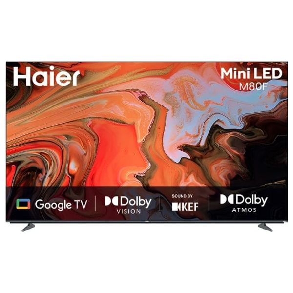 Haier H65M80FUX - Mini LED M80F Series TV - 65-Inch - 4K Ultra HD - Smart Google TV - Black