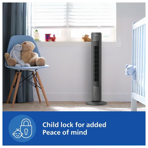  Philips CX5535/11 - Tower Fan - Large airflow coverage for comfortable cooling - Slim and space saving design - Black 