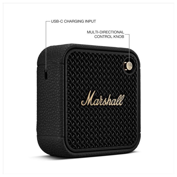  Marshall Willen II - Bluetooth Portable Speaker - Long-Lasting Playtime - IP67 dust and waterproof - Iconic Marshall Sound - Black 