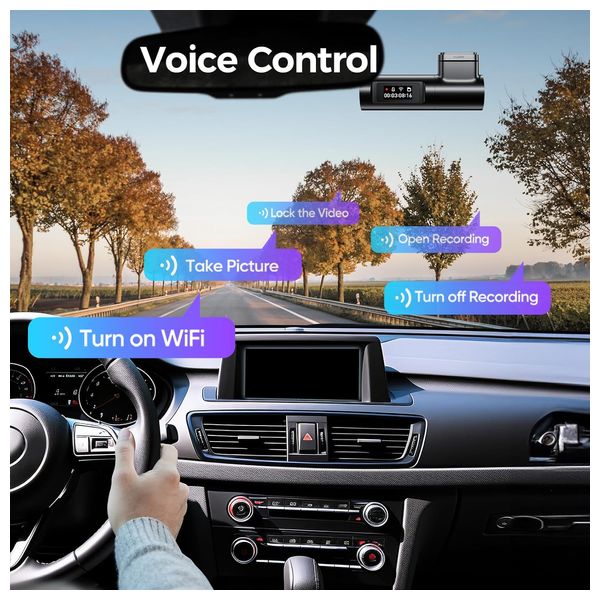 Lingdu D500 - Dash Cam - 4K Resolution - built-in GPS & Wi-Fi - Black
