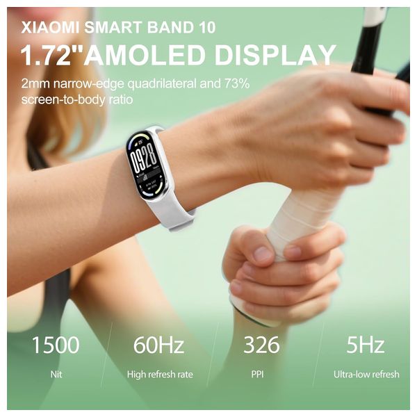Xiaomi Smart Band 10 - Straps - 1.72 inch Amoled - 150+ modes - Silver