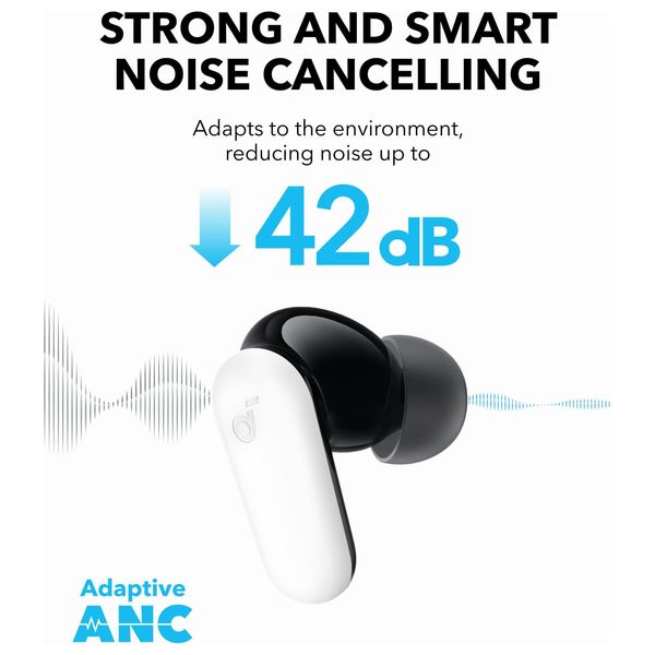  Anker Soundcore R50i NC TWS - Bluetooth Headphone In Ear - Water Resistance  IP54 - 4 microphones - White 