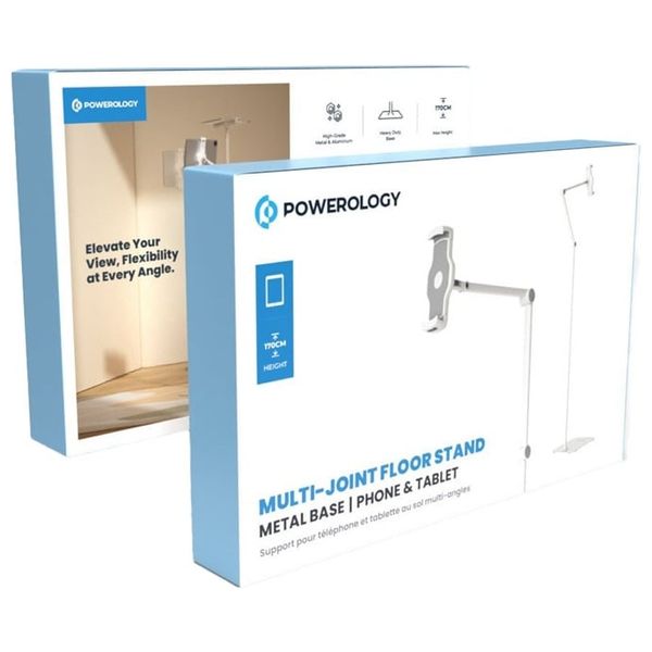  Powerology - Multi-Joint Floor Stand - for Phone & Tablet - White 