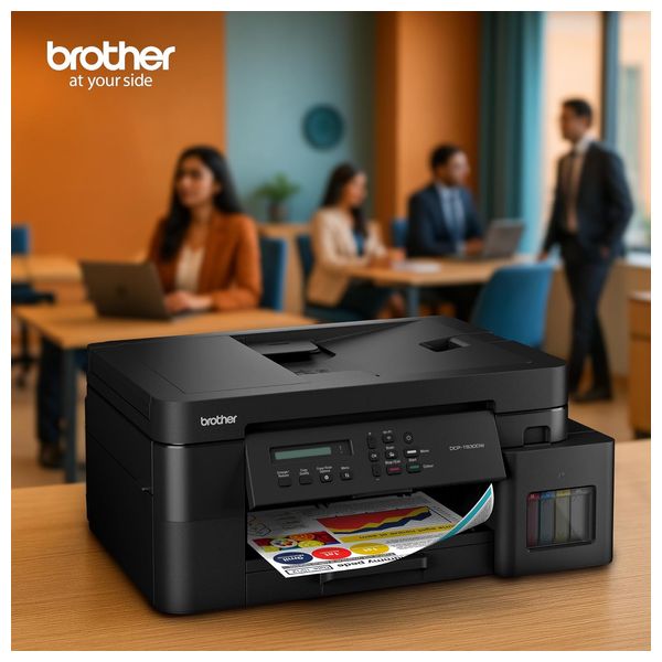 طابعة برذر DCP-T830DW - خزان حبر - وحدة تغذية مستندات تلقائية سعة 20 ورقة - طباعة عالية السرعة - أسود