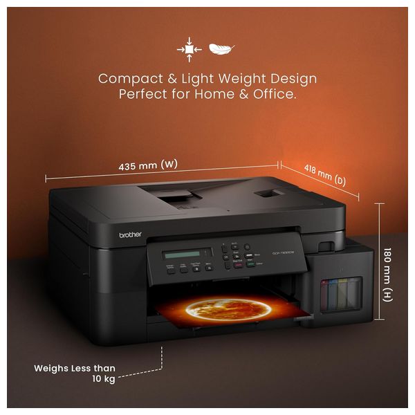 طابعة برذر DCP-T830DW - خزان حبر - وحدة تغذية مستندات تلقائية سعة 20 ورقة - طباعة عالية السرعة - أسود