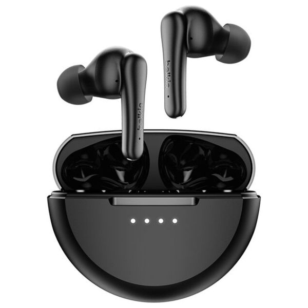 Belkin Sound Form Rhythm ANC True Wireless Earbuds - Up to 28 hours total battery life - IPX5-rated water and sweat resistance - Black