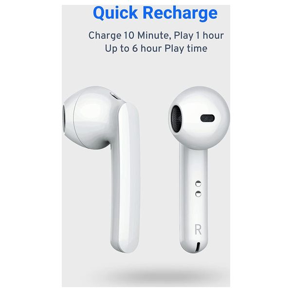 Powerology - Bluetooth Headphone In Ear - Playback Time Up to 16 hours total - White