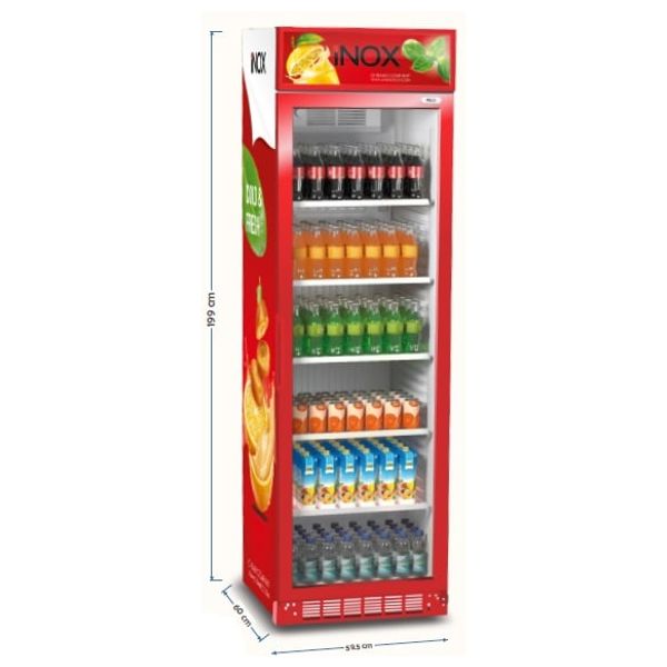 Inox Showcase Chiller - 13ft - Tempered double glass door - Red