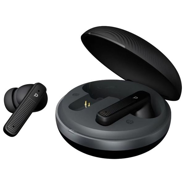 Powerology - Bluetooth Headphone In Ear - 4 microphones with Active Noise Cancellation - Smart touch for music and call control - Black