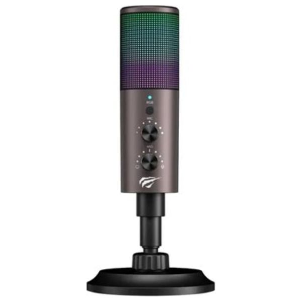  Havit GK61 Live Microphone  - Professional condenser microphone for streaming and recording - RGB lighting - Ochre 