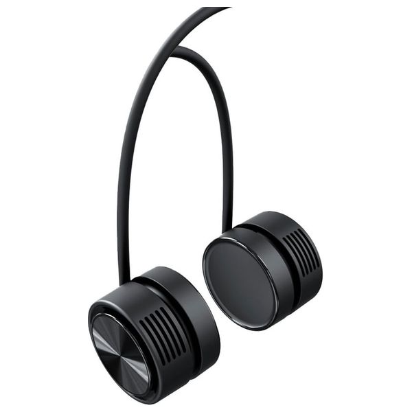  مروحة الرقبة المحمولة فليكسيكول من بورودو - سيليكون لطيف على البشرة - وقت عمل 4 ساعات - أسود 