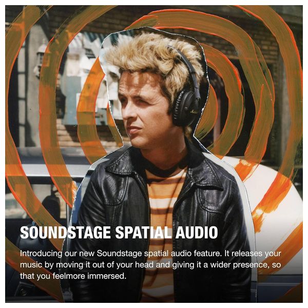  سماعات رأس مارشال مونيتور III - بخاصية إلغاء الضوضاء النشطة - أسود 