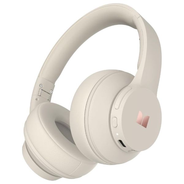 Monster Mission 100 Wireless Headphones - AI-Powered Noise - Long Battery Life Up to 40 hours of continuous use - White