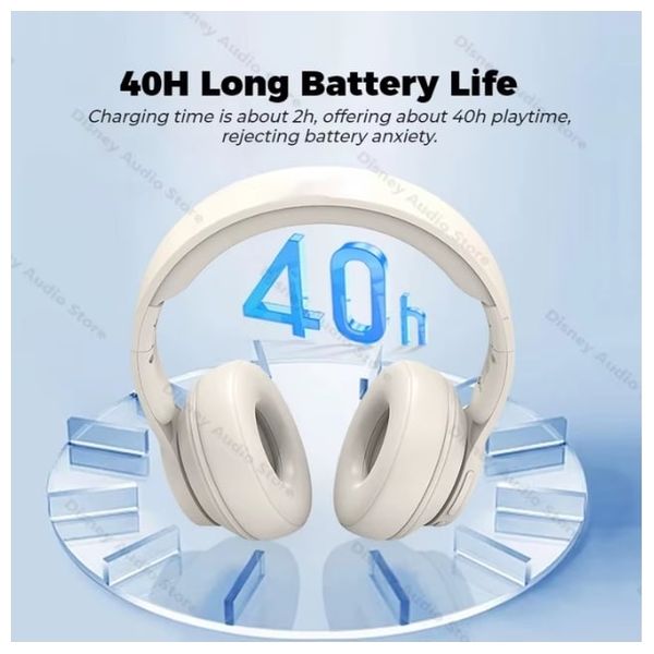 Monster Mission 100 Wireless Headphones - AI-Powered Noise - Long Battery Life Up to 40 hours of continuous use - White