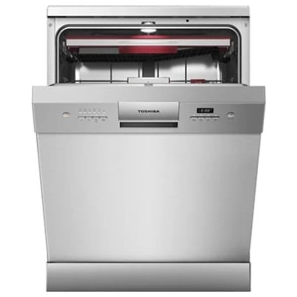  غسالة صحون توشيبا  - سعة 14 مكان - 8 برامج - DW-14F7MESS-IQ - سلفر 