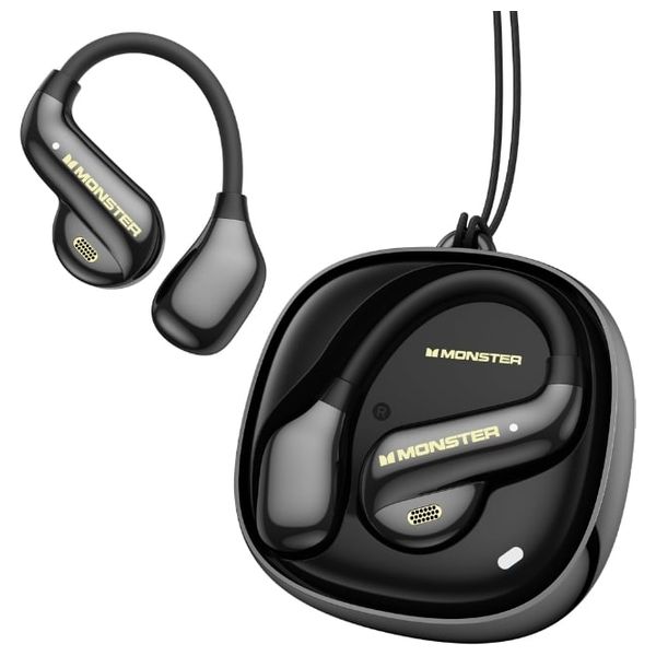 Monster Open Ear AC390 Wireless Headphones - Long Playtime Up to 24 hours of continuous use - Active Noise Cancellation  - Black